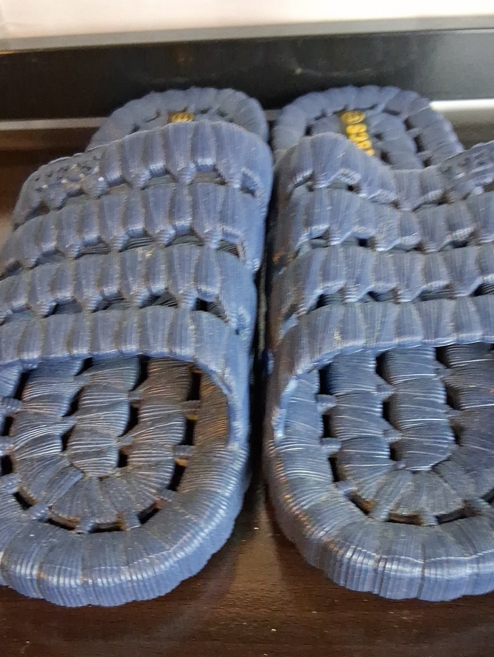 Men's Navy Woven Slide Sandals - Casual Slip-On Comfort